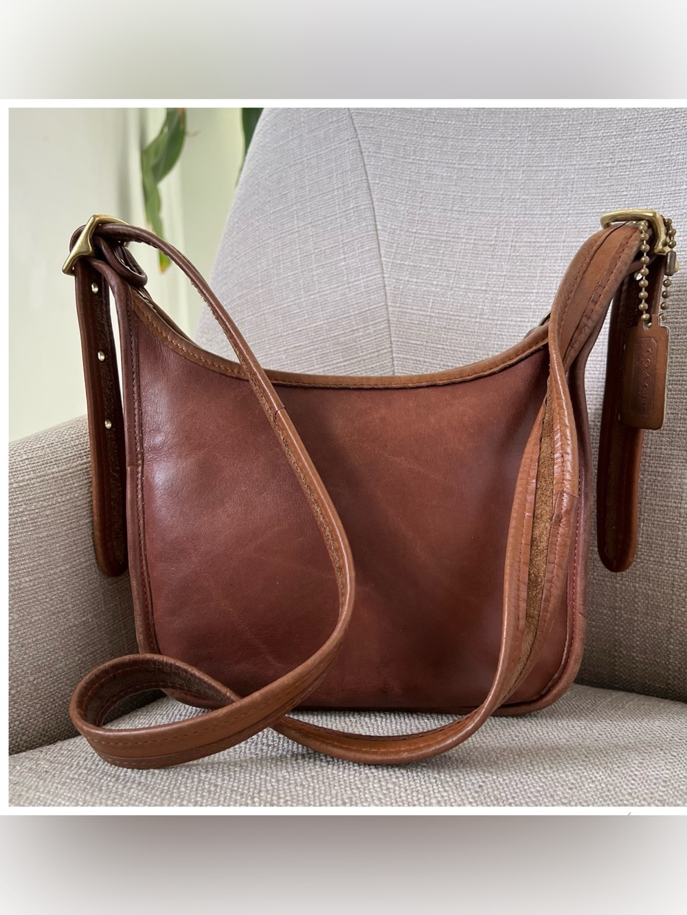 Vintage COACH Janice Legacy Leather Crossbody Shoulder Bag Brown British Tan USA - Picture 3 of 14